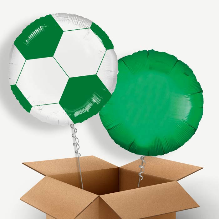 Green Football Helium Balloon Duo | Party Save Smile