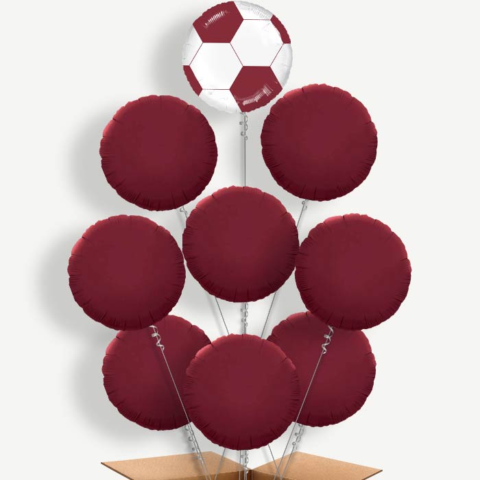 Maroon Football Balloon Bundle Inflated with Helium | Party Save Smile