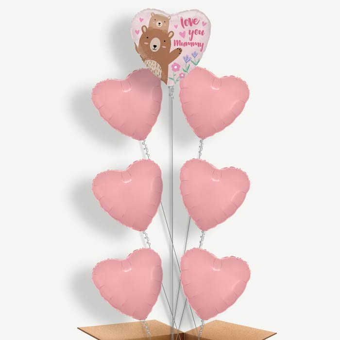 Love you Mummy Bear Balloon Arrangement Inflated with Helium | Party Save Smile
