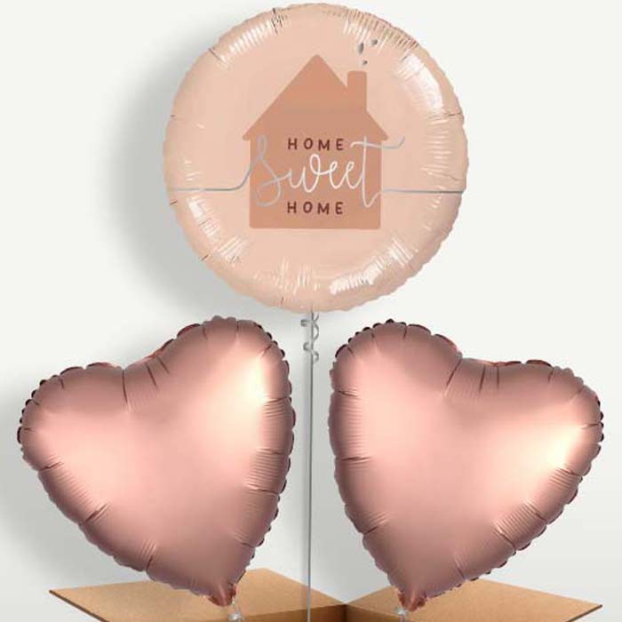 Rose Gold Home Sweet Home Trio Balloon Bunch | Party Save Smile