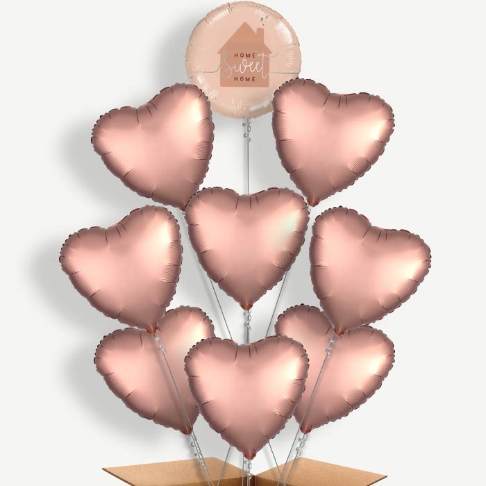 Rose Gold Home Sweet Home Helium Balloon Bundle | Party Save Smile