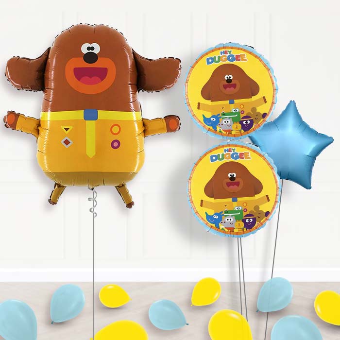 Hey Duggee Inflated Helium Balloons Delivered-Giant Balloon + 2 Themed Balloons + 1 Plain Balloon + Mini Balloons