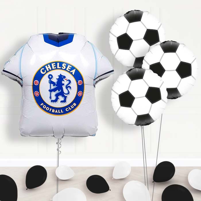 Chelsea Football Shirt Balloon Bouquet Delivery - 1 x Giant Balloon with Themed Bouquet and Latex | Party Save Smile