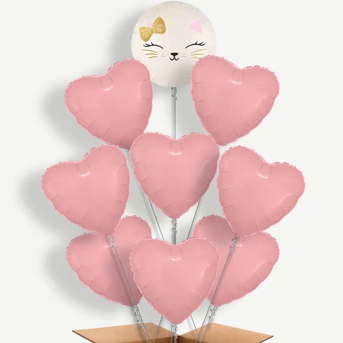White Cat 9 Helium Balloon Bundle | Party Save Smile