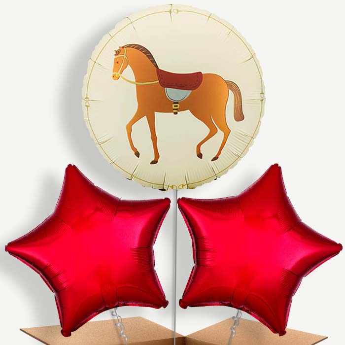 Brown Horse Bunch of Balloons (Trio) | Party Save Smile