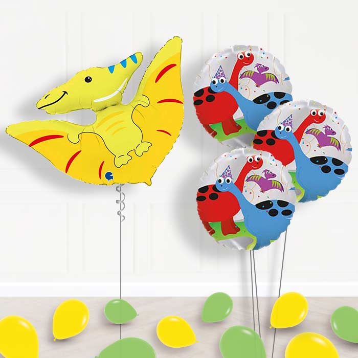Pterodactyl Shaped Balloon Bouquet Delivery - 1 x Giant Balloon with Themed Bouquet and Latex | Party Save Smile