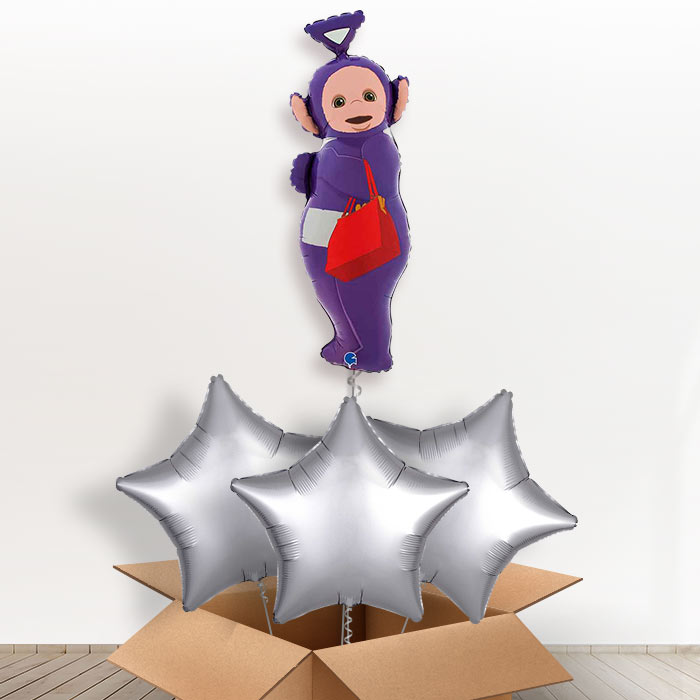 Tinky Winky Balloon in a Box-Giant Balloon + 3 Plain Balloons | Party Save Smile