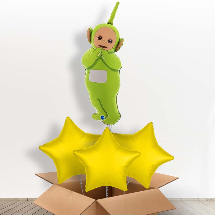 Shaped Dipsy Teletubbies Helium Balloon in a Box - with 3 Plain Balloons | Party Save Smile