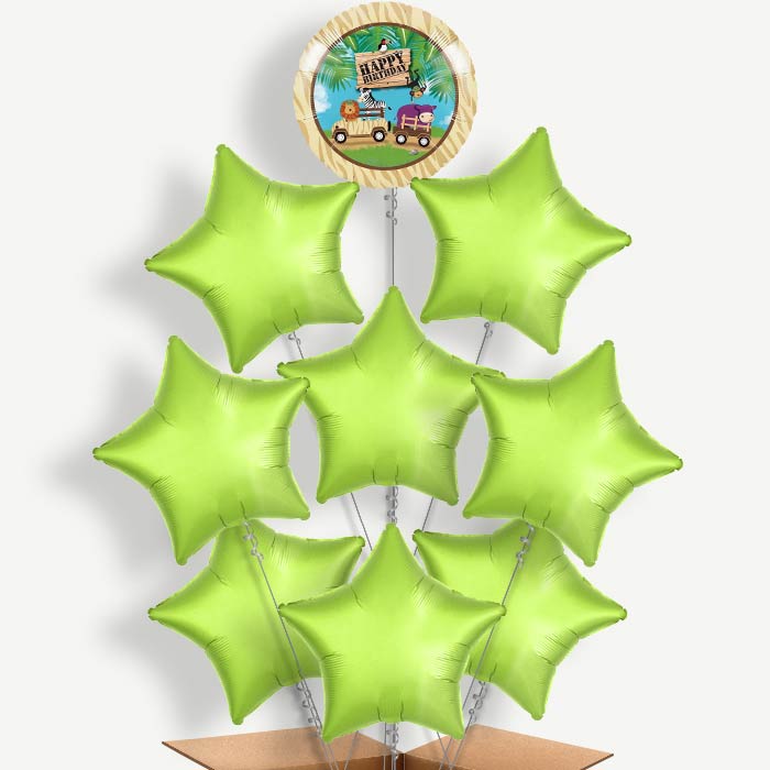 Safari Animal Happy Birthday Helium Balloon Bundle | Party Save Smile