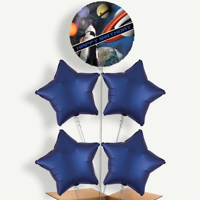 Space Themed Birthday Helium Balloon Cluster | Party Save Smile