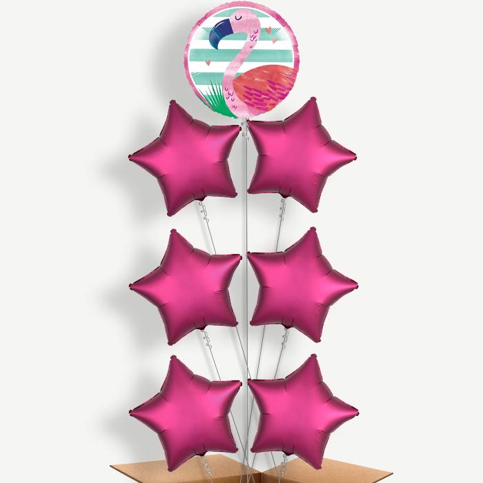 Flamingo Balloon Arrangement Inflated with Helium | Party Save Smile