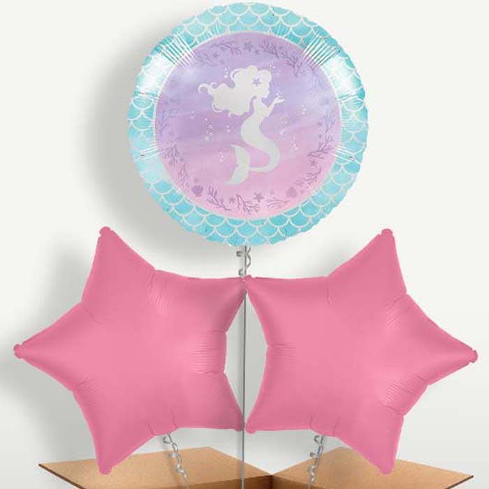 Mermaid Shine Balloon Bunches inflated with Helium | Party Save Smile