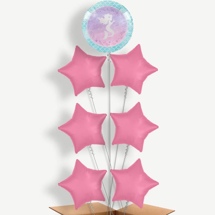 Mermaid Shine Balloon Arrangement Inflated with Helium | Party Save Smile