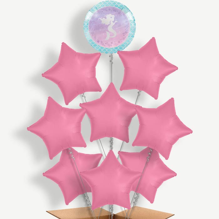 Mermaid Shine Balloon Bundle Inflated with Helium | Party Save Smile