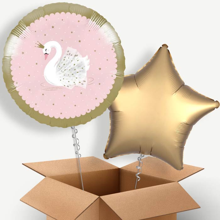 Stylish Swan Party Helium Balloon Couple | Party Save Smile