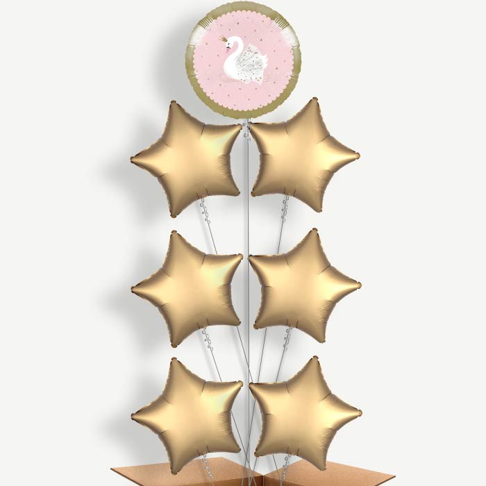 Stylish Swan Party Helium Balloon Arrangement | Party Save Smile