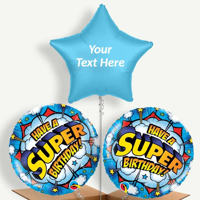 Personalisable Superhero Birthday Helium Balloons | Party Save Smile