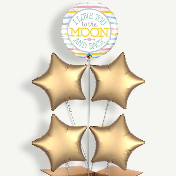 Love You to the & Back Balloon Clusters Inflated with Helium | Party Save Smile