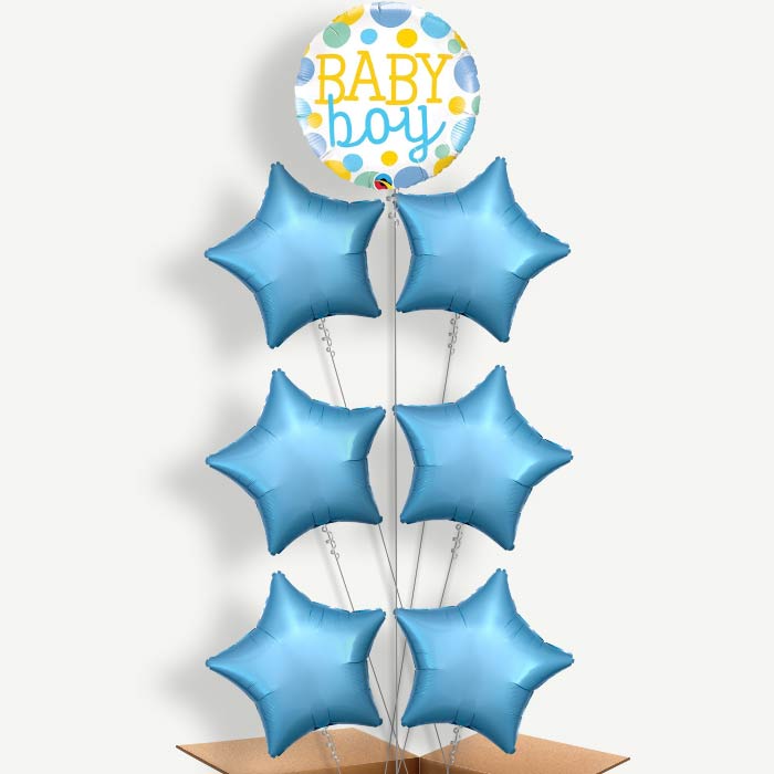 Dots & Spots Baby Boy Helium Balloon Arrangement | Party Save Smile