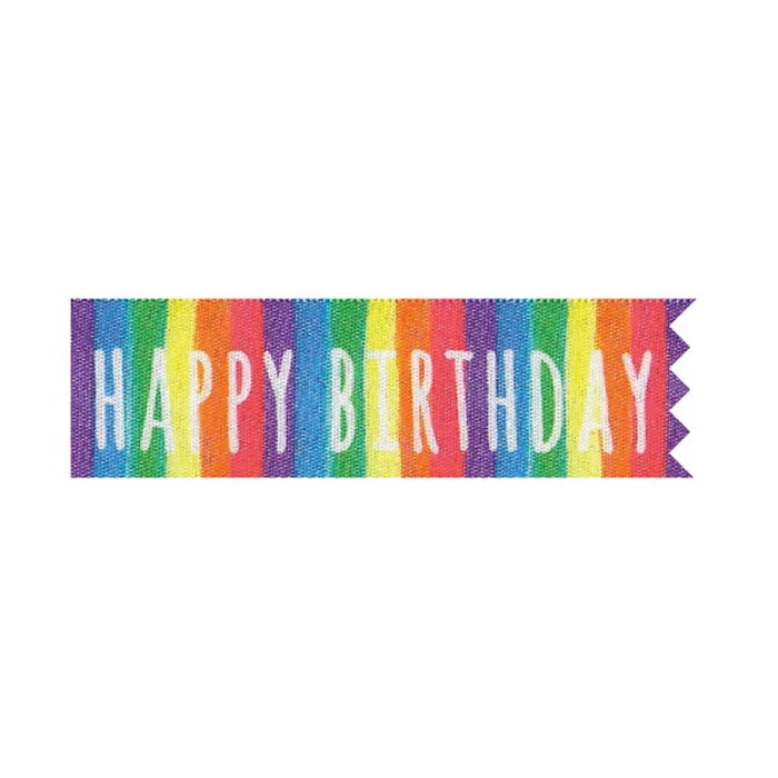 Happy Birthday Cake Ribbon Rainbow Stripes 1 Metre | Party Save Smile