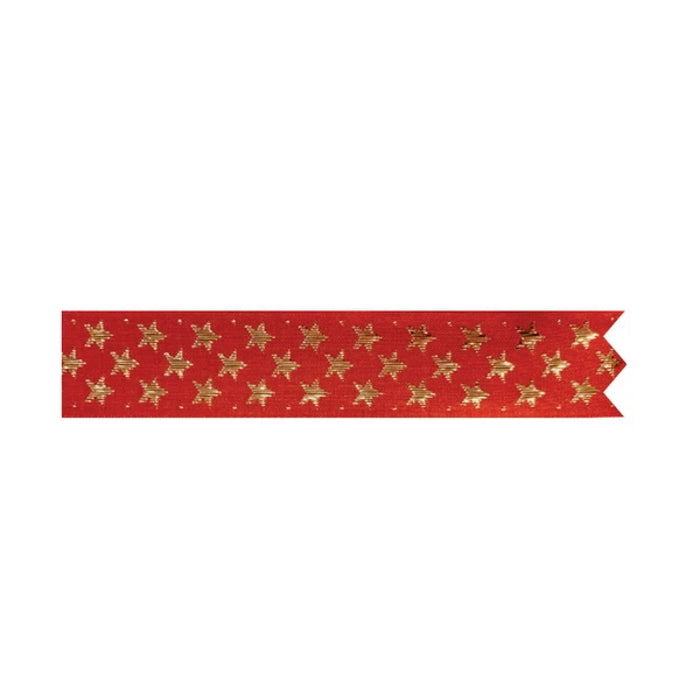 Red and Gold Stars Cake Ribbon Decoration 1 Metre | Party Save Smile