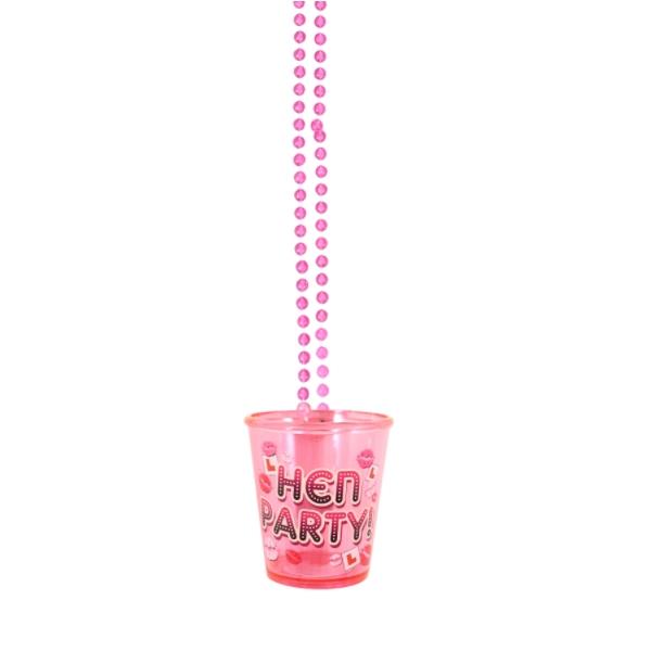 Warning Hen Party Shot Glass with Necklace | Party Save Smile