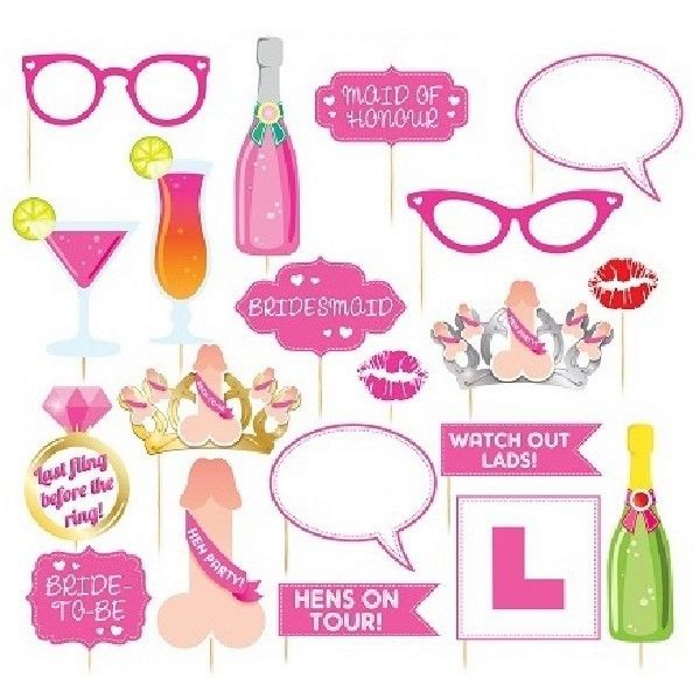 Hen Party Photo Props 20 pack | Party Save Smile