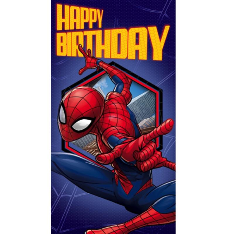 Marvel Spiderman Happy Birthday Blue Greeting Card | Party Save Smile