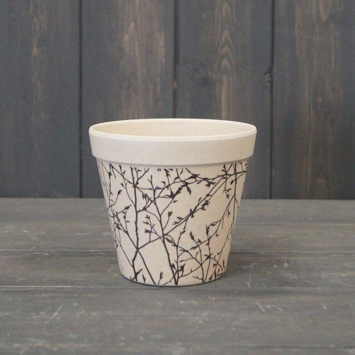 Earthy Natural Bamboo Plant Pot Branch Design (11cm) | Party Save Smile
