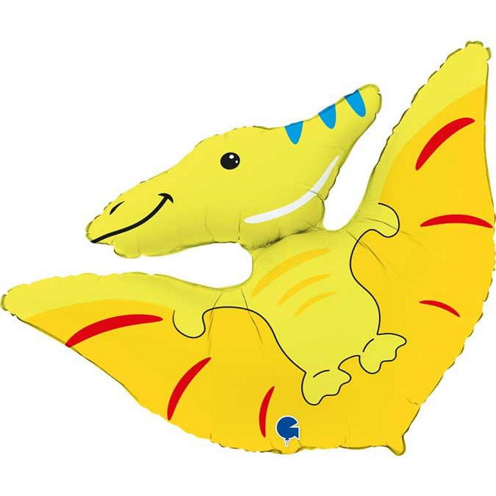 Pterodactyl Shaped Foil Balloon Yellow 34 Inches | Party Save Smile