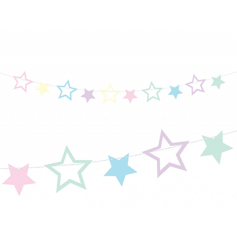 Pastel Stars Banner Decoration 2 Metres | Party Save Smile