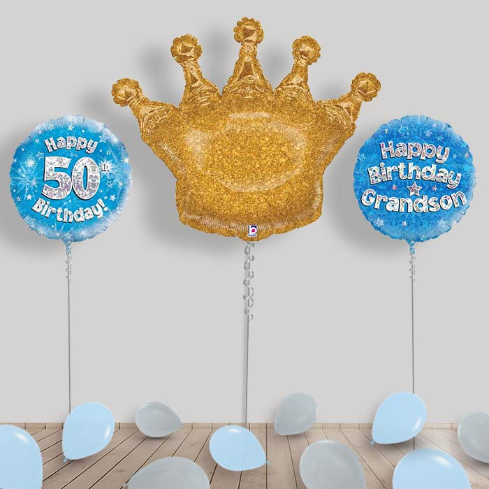 Happy Birthday Grandson Balloons Package - 50th Birthday | Party Save Smile
