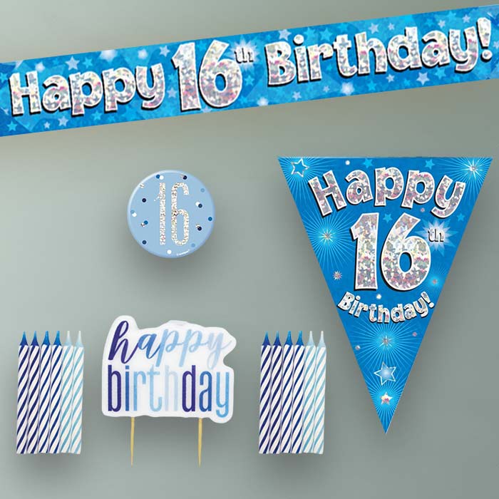 Blue Stars 16th Birthday Decoration Package