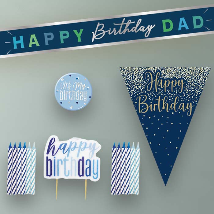Navy Blue Dad Birthday Decoration Package
