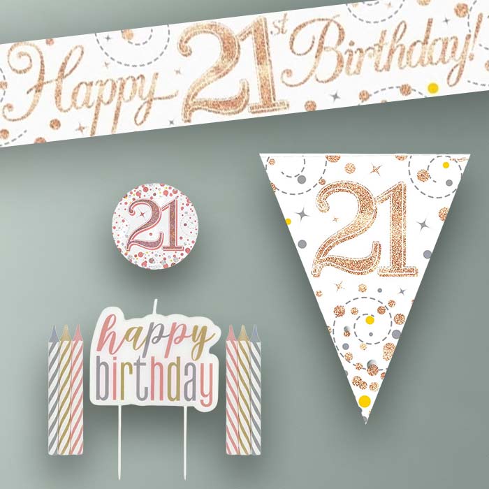 Rose Gold 21st Birthday Decoration Package