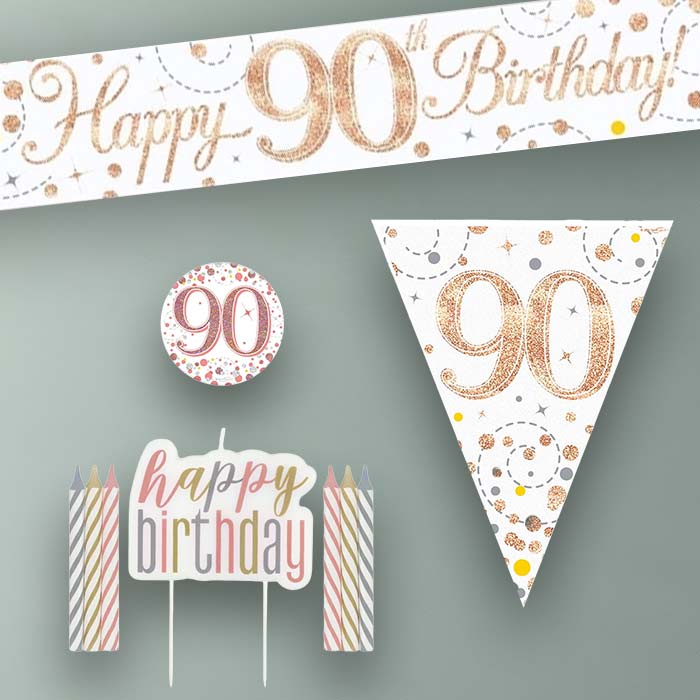 Rose Gold 90th Birthday Decoration Package