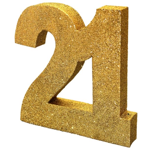 Gold 21st Birthday Table Decorations 20cm | Party Save Smile