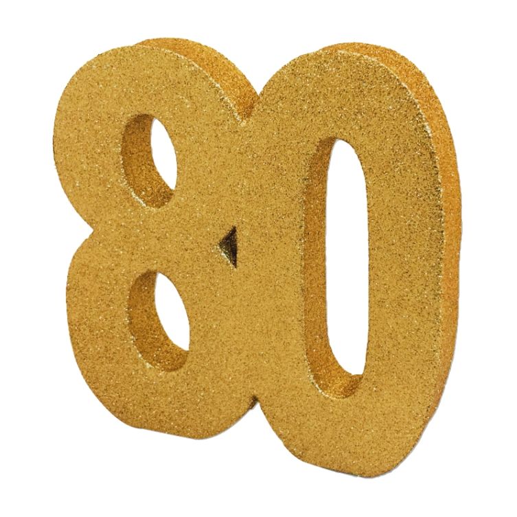 Gold Table Decorations 80th Birthday 20cm | Party Save Smile