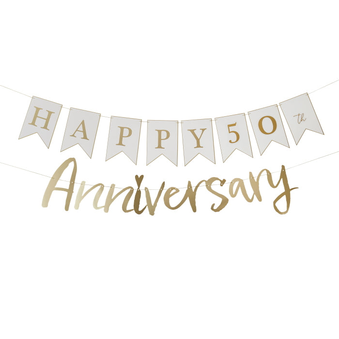 Happy Anniversary Card Banner 2m 2 Pack | Party Save Smile