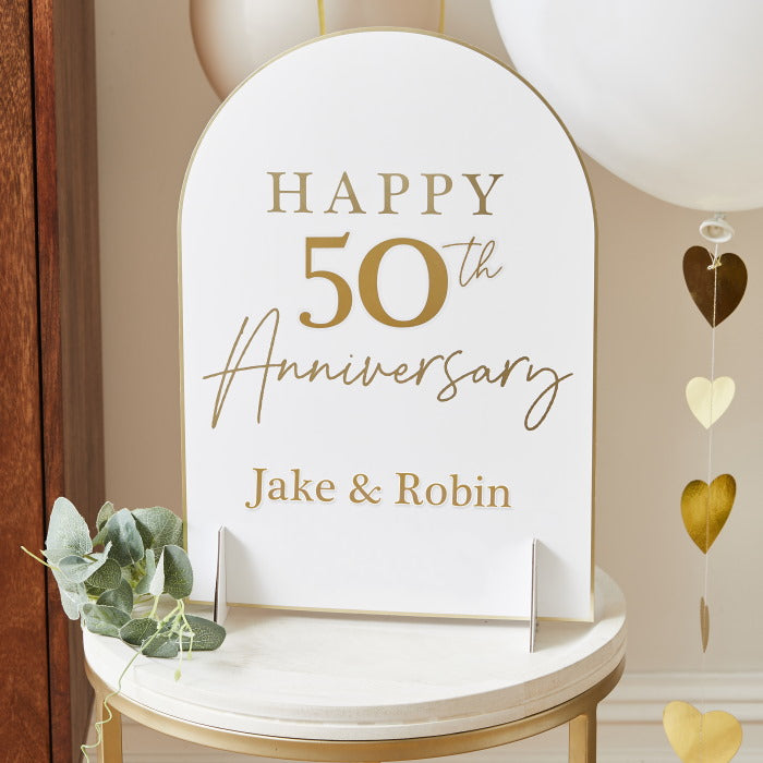 Happy Anniversary Card Table Sign with Sticker Sheets | Party Save Smile