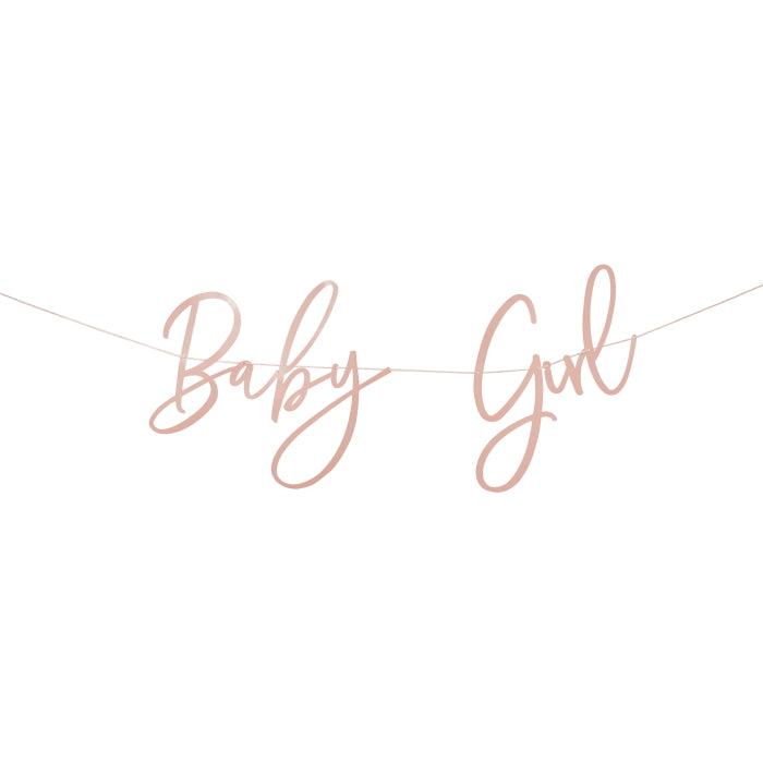 Pink Baby Girl Script Banner 2 Metres | Party Save Smile