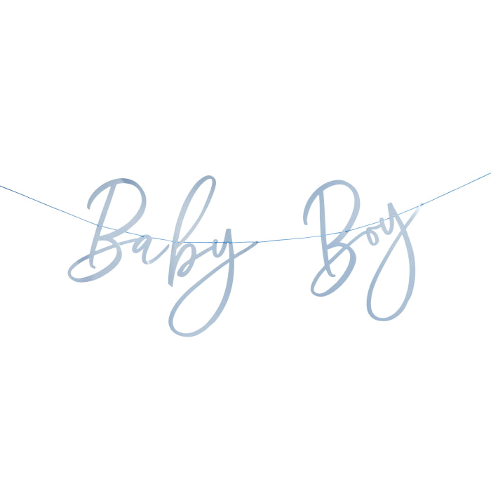 Baby Boy Script Banner 2 metres: Baby Shower Banner | Party Save Smile