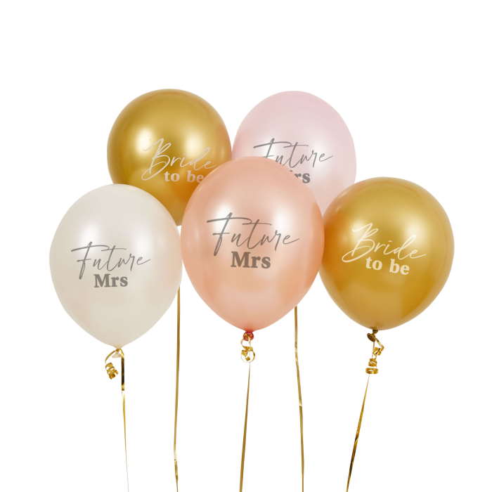 Blush Bride to Be Latex Balloons 12 inches Pack of 5 | Party Save Smile