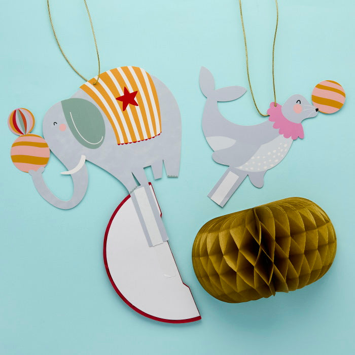 Circus Honeycombs Hanging Decorations - Pack of 2