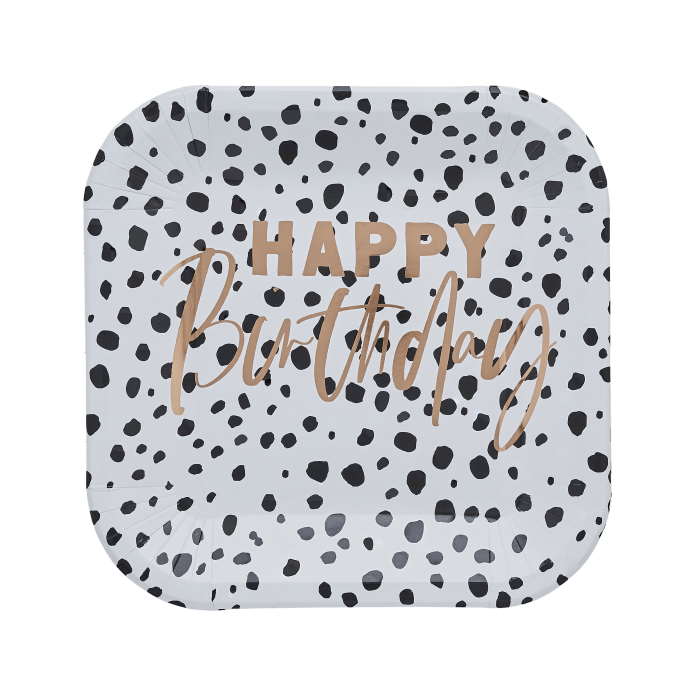 Dalmatian Paper Plates ‘Happy Birthday’ 10 Pack | Party Save Smile