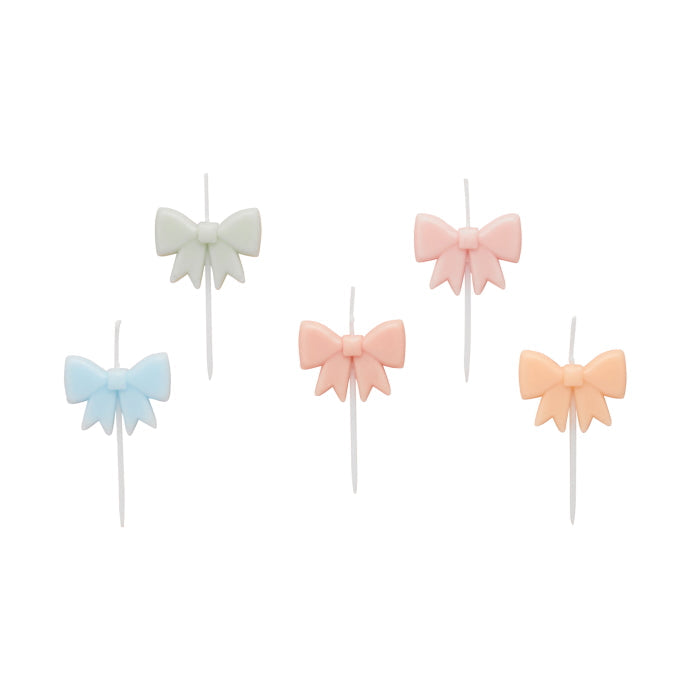 Pastel Bow Cake Candles Pack of 5