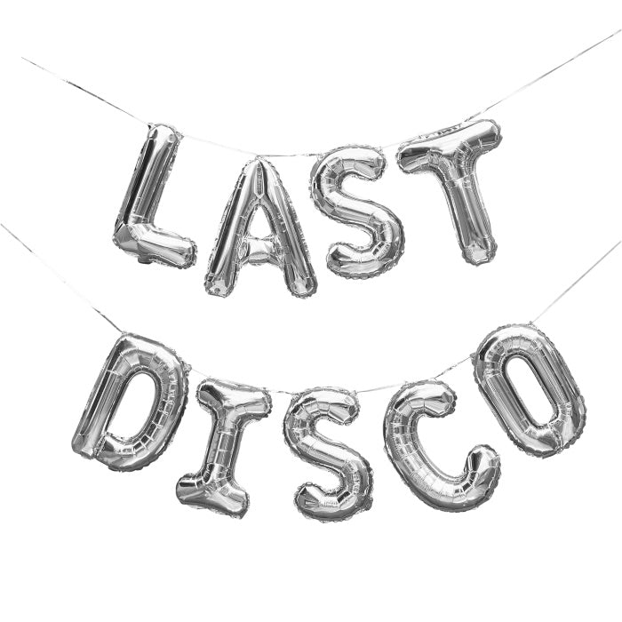 Silver Last Disco Balloon Banner Garland