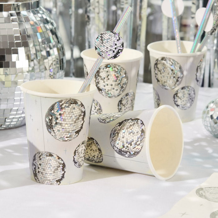 Disco Ball Paper Party Cups - Pack of 8