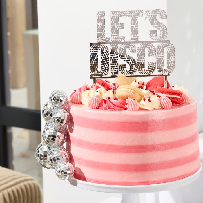 Disco Ball Food Pick Decorations - Pack of 8