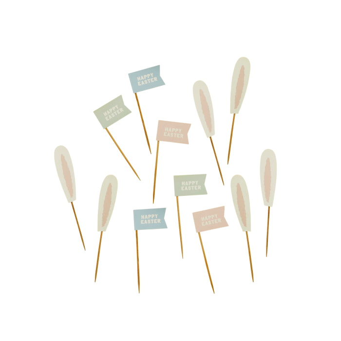 Easter Bunny Food Picks 12 Pack | Party Save Smile